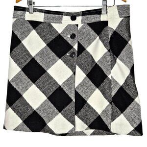 Y2K inspired light and dark Plaid preppy academia A-Line Skirt With Button Front
